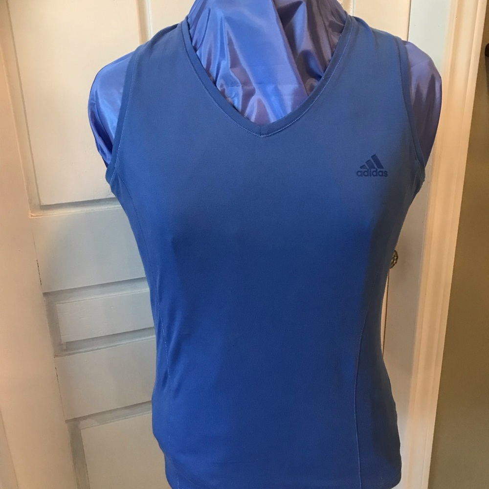 Adidas Women's Blue V-Neck Tank Top